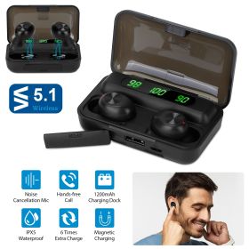 Wireless 5.1 TWS Earbuds In-Ear Stereo Headset Noise Canceling Earphone w/Mic
