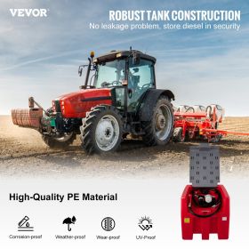 VEVOR Portable Diesel Tank; 58 Gallon Capacity & 10 GPM Flow Rate; Diesel Fuel Tank with 12V Electric Transfer Pump and 13.1ft Rubber Hose