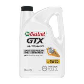 Castrol GTX Ultraclean 5W-30 Synthetic Blend Motor Oil, 5 Quart