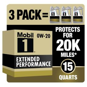 Mobil 1 Extended Performance Full Synthetic Motor Oil 0W-20, 5 qt (3 Pack)