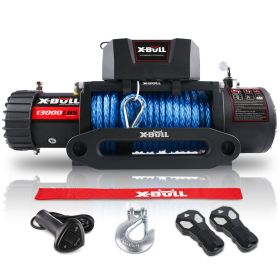 X-BULL ELECTRIC WINCH 13000 LBS 12V SYNTHETIC BLUE ROPE UPGRADE