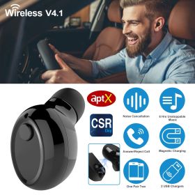 Wireless Single Earbud Wireless 4.1 Magnetic Charging In-ear Earpiece 6 Hours Working Noise Cancelling Handsfree Earphone