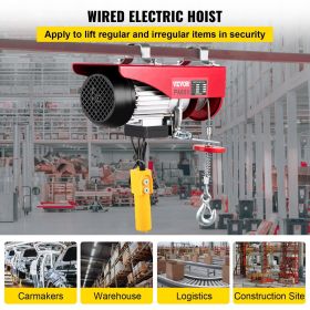 VEVOR 1320LBS Electric Hoist 110V Lift Electric Hoist Mini Electric Winch Crane Remote Control Electric Cable Hoist for Overhead Crane Lift