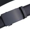 Men's Black Automatic Slider Business Casual Leather Belt