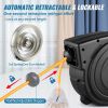 VEVOR Retractable Extension Reel; Heavy Duty 12AWG/3C SJTOW Power Cord 45 FT 12AWG; Black