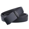 Men's Black Automatic Slider Business Casual Leather Belt