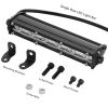 7" LED Light Bar Single Row Offroad Spot Lights 18W Ultra Slim Straight Work Light for Trailer Truck Bus Boat