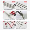 Stainless steel long distance car emergency Key Hook tool O-handle Kit 26-piece wedge airbag wrench combination tool