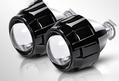 HID Bifocal Lens, Automobile And Motorcycle General Headlight Lens (Option: Black-1PCS)