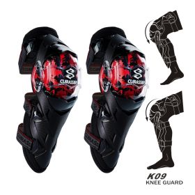 Motorcycle Elbow Protector Cuirassier Kneepad Knee Guards Motocross Downhill Dirt Bike MX Protection Off-Road Racing Elbow Pads (Option: 2021 red-K09)