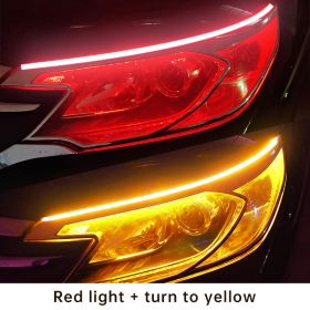 Motorcycle Water Turning Light Bar Tail Light (Option: Red light  turn to yellow-30cm in length 1.5cm in width)