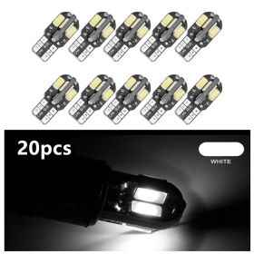 Car LED light t10 8 5730SMD width indicator light license plate light driving light pc board (Option: White light-20PCS)