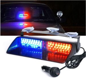 16Led Strobe Light Suction Cup Light Strobe Light Multi-Color Warning Light (Option: Red and blue)