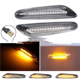 Blackened LED Car Side Lights (Option: Crystal yellow light)