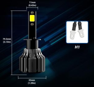 Car LED Headlight Bulbs 6000K Auto Headlamp Kit (Option: H1)