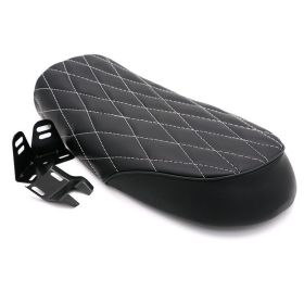 Retro modified diamond cushion for motorcycle cushion (Color: Black)