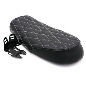 Retro modified diamond cushion for motorcycle cushion (Color: Black)
