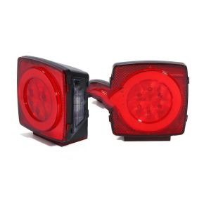 Waterproof Highlight Trailer Steering Square Truck Combined Tail Light Brake Light (Color: Red)