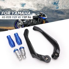 Motorcycle Levers Guard Brake Clutch Handlebar Protector For  R3 R25 Yzf R1 Yzf R6 Handle Bar Motor CNC Aluminum Parts (Option: Carbon fibre-Blue)