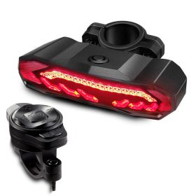 Bike Smart Brake Taillight USB Charging Alarm LED Taillight Waterproof (Option: New remote control-USB)
