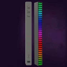 New Car Sound Control Light RGB Voice-Activated Music Rhythm Ambient Light With 32 LED 18 Colors Car Home Decoration Lamp (Color: Black)