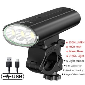 USB rechargeable outdoor waterproof light power display mountain night riding light (Option: 1style-Single lamp)