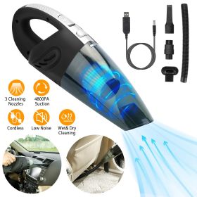 Car Handheld Vacuum Cleaner Cordless Rechargeable Hand Vacuum Portable Strong Suction Vacuum (Color: Black)