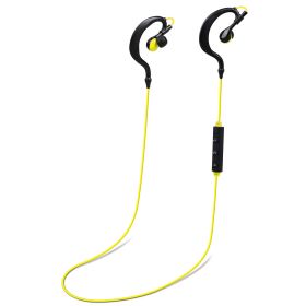 Wireless Headsets V4.1 Sport In-Ear Stereo Headphones Sweat-proof Neckband Earbuds (Color: Yellow)