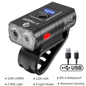 USB rechargeable outdoor waterproof light power display mountain night riding light (Option: Small-Single lamp)