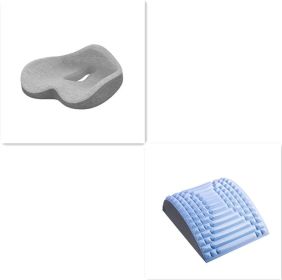 Seat Cushion Office Long-term Cushion Memory Foam Car Cushion Four Seasons (Option: Light grey fight dark greyBlue)