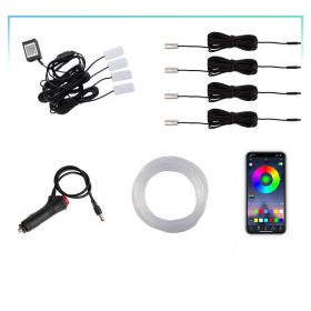 Light Guide Fiber Optic Mobile Phone APP Controls Colorful Car Atmosphere Lights (Option: Style E)